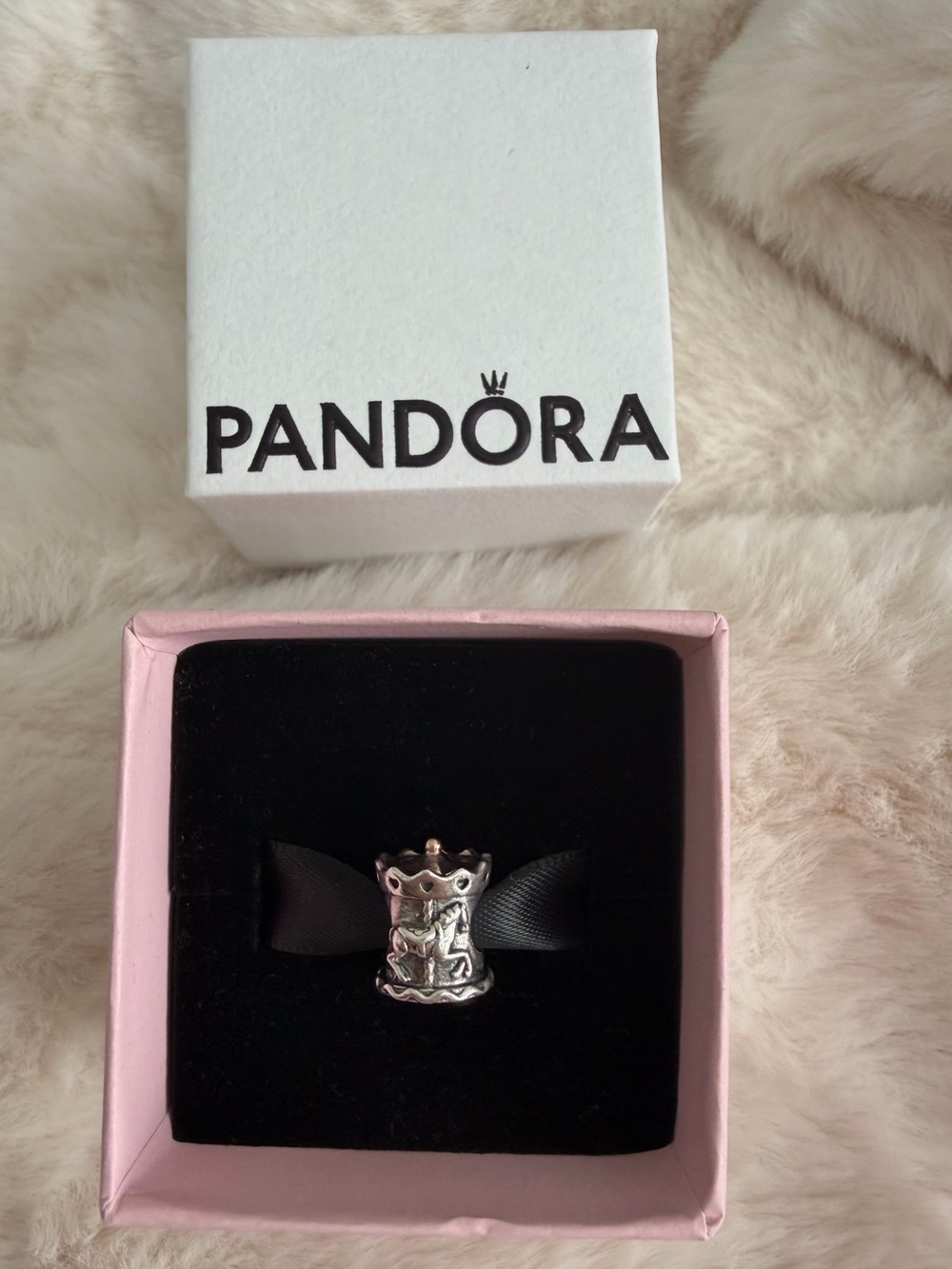 Pandora “Carousel Merry Go Round” Charm Sterling Silver and 14K Gold